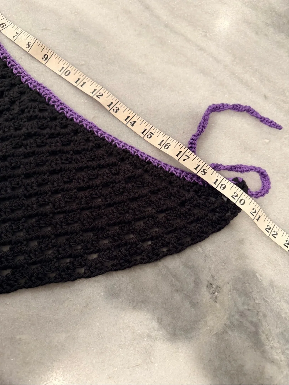 Handmade Crochet Bandana Head Scarf Cotton Boho Triangle Wrap Fest Cottagecore